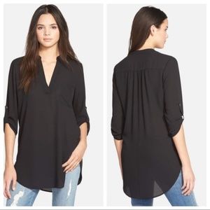 Lush Roll Sleeve Tunic Top - NWOT